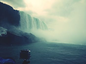 Scenic view of waterfall