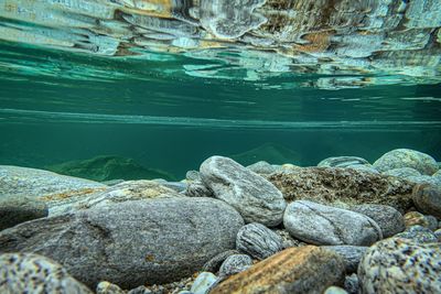 Rocks in sea