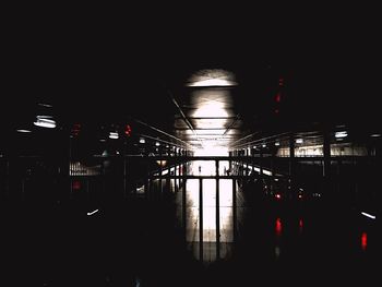 View of illuminated tunnel
