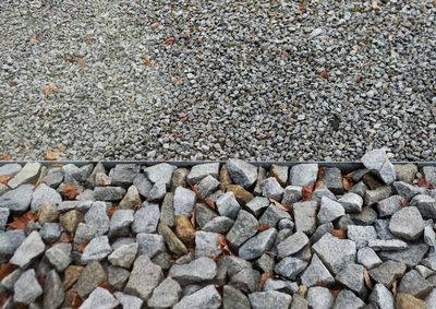 High angle view of stones