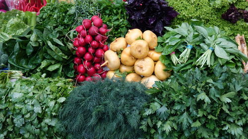 Vegetables for sale at market stall