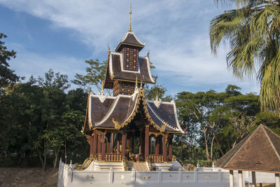 Low angle view of traditional building against sky