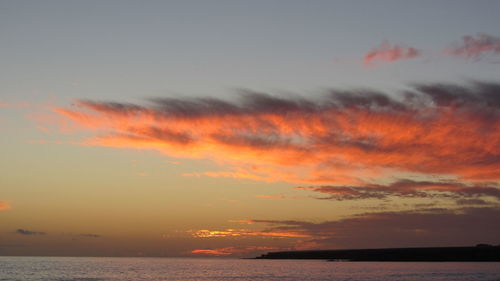 Scenic view of calm sea at sunset