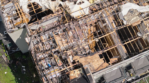 High angle view of buildings in city