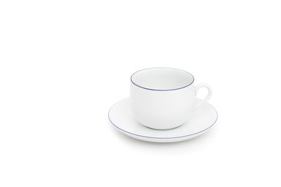 Close-up of coffee cup against white background