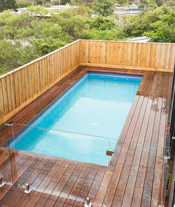 High angle view of swimming pool