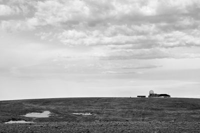 Scenic view of land against sky