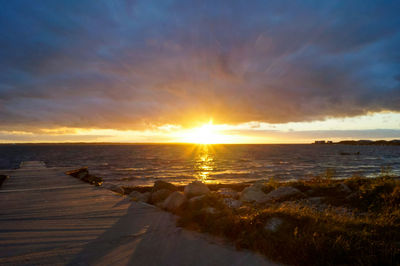 Sunset over calm sea