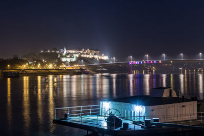 Illuminated city at night