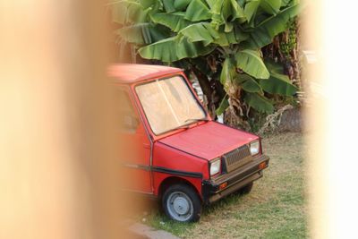 Red car on road