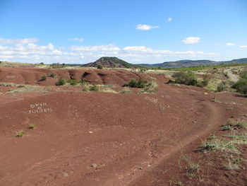 Scenic view of desert against sky