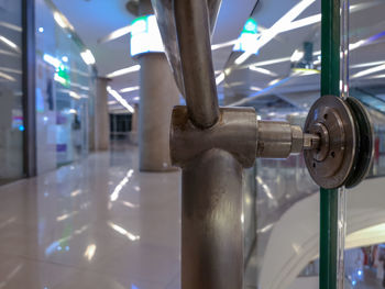 Close-up of machine part in factory