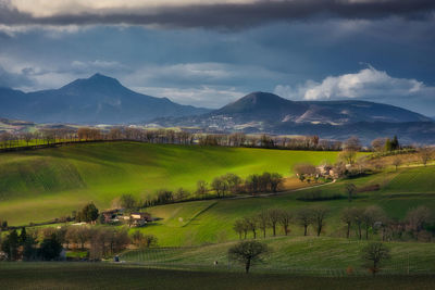 Scenic view of mountains against sky