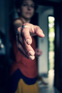 Close-up of man hand
