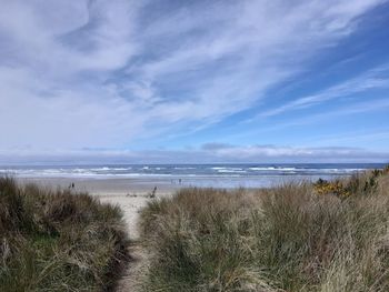 Scenic view of beach against sky