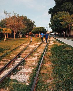 People on road against sky