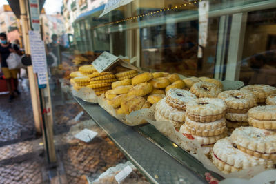 Food for sale at market stall