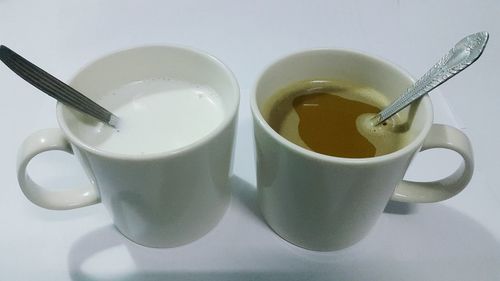 Close-up of tea cup on table