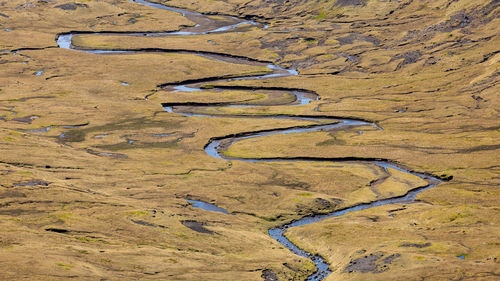 High angle view of land