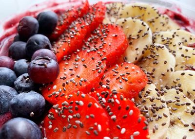 Close-up of strawberries in plate