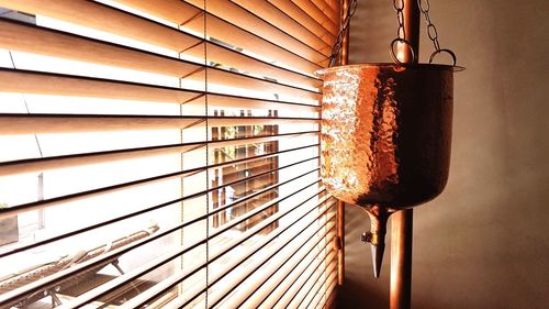 Close-up of wine hanging at home