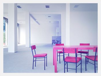 Empty chairs in a room