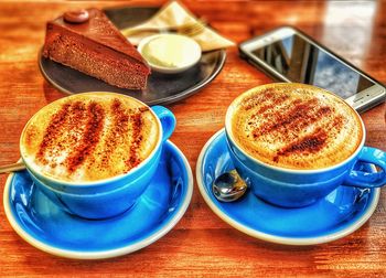 Close-up of coffee on table