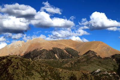 Low angle view of landscape against sky