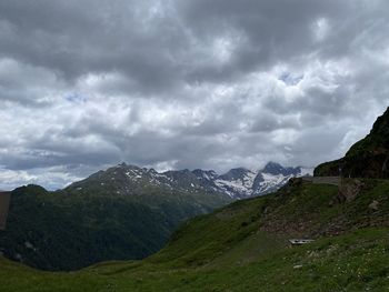 Scenic view of mountains against sky