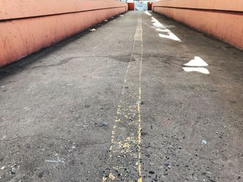 High angle view of footpath