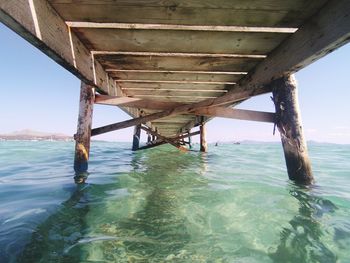 Pier over sea against sky