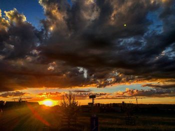 Scenic view of sunset over landscape