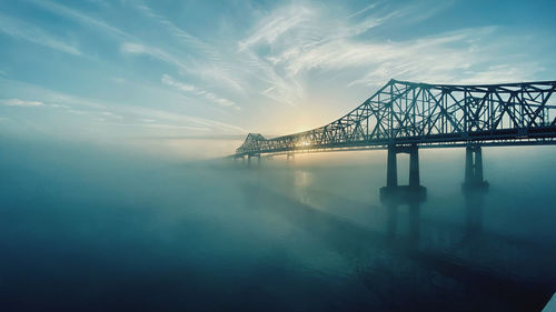 Bridge over river against sky