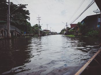 View of built structure in water