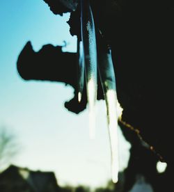 Low angle view of water against sky