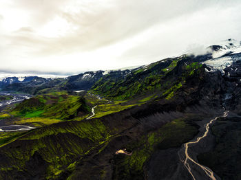 Scenic view of mountains against sky