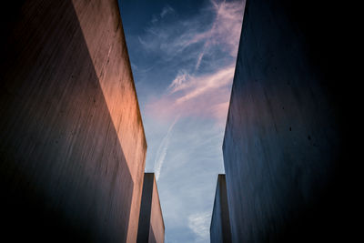 Low angle view of modern buildings against sky