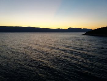 Scenic view of sea at sunset