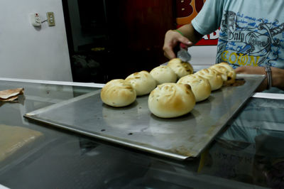 Close-up of preparing food