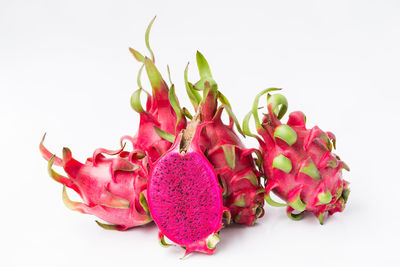 Close-up of fruits against white background