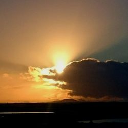 Scenic view of sea at sunset