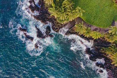 High angle view of sea