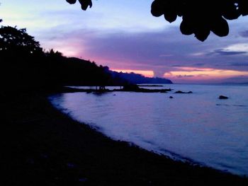 Scenic view of sea at sunset