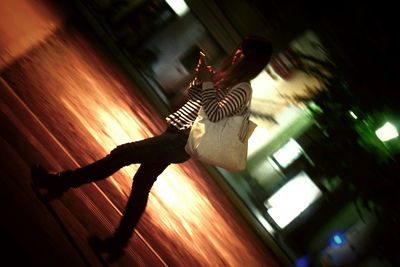 Close-up of illuminated street light