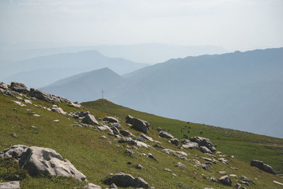 Scenic view of mountains against sky