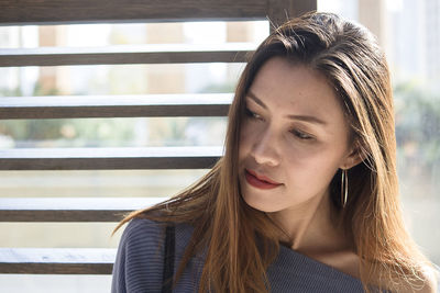 Beautiful woman looking away