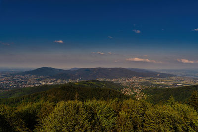 Scenic view of landscape against sky in bielsko biala, south poland 