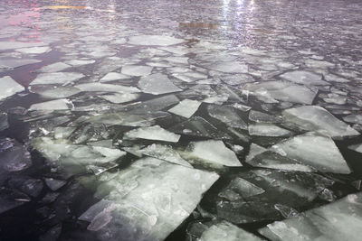 Full frame shot of frozen water