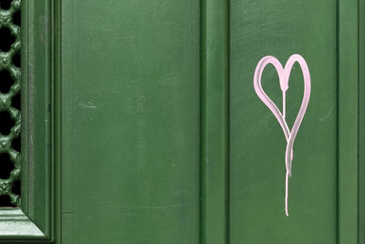 Full frame shot of green door