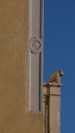 Low angle view of statue against clear sky